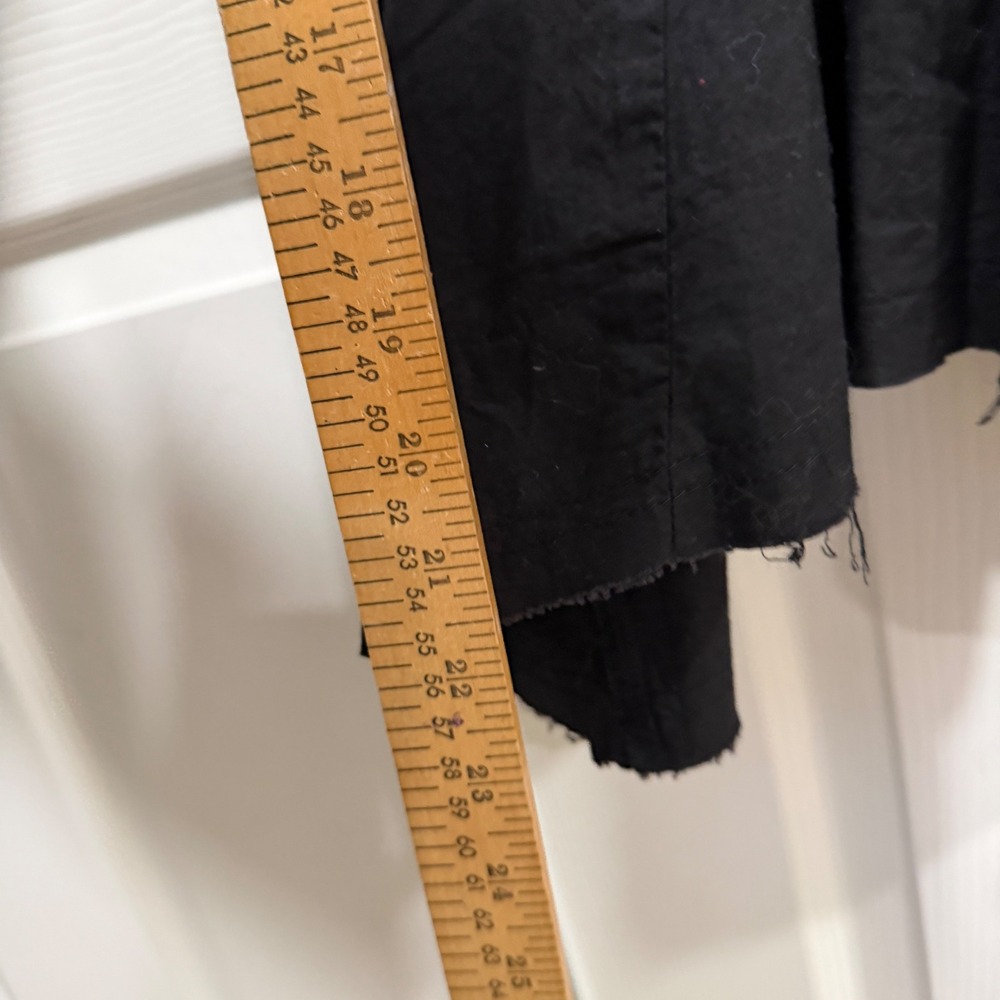 We The Free People Black Cotton Peplum Raw Hem Button Down Shirt XL OB1694649 - Picture 6 of 9